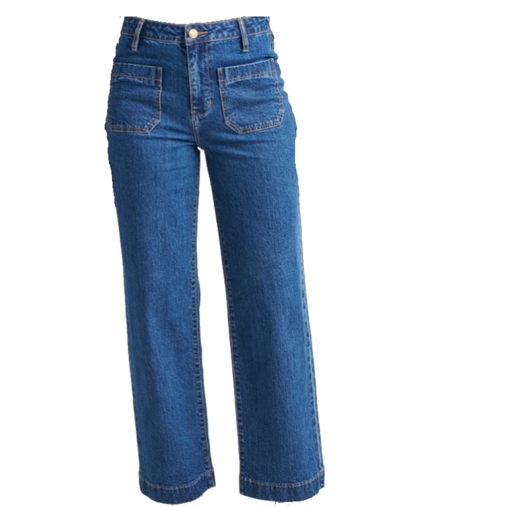 Sophia High Waist, Wide-Leg Jag Jeans, Pre-loved, with two front & back pockets.
